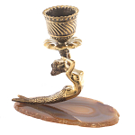 Подсвечник бронзовый из натурального камня агат Stone Candlestick варинант исполнения - 2 | Loft Concept в Липецке