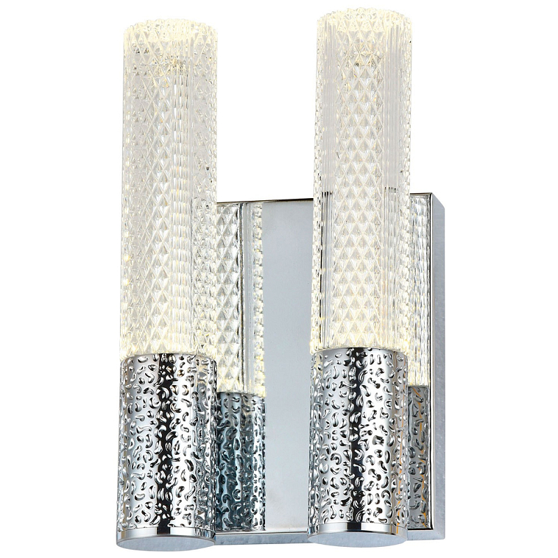 Бра с двумя плафонами Dew Drops Tube Duo Chrome Wall Lamp Прозрачный Хром Бра с двумя плафонами Dew Drops Tube Duo Chrome Wall Lamp Прозрачный Хром в Липецке | Loft Concept