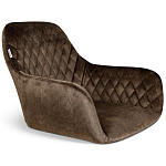 Барный стул со спинкой и подлокотниками на 4-х черных ножках Douglas Rhombus Коричневый Велюр варинант исполнения - 2 | Loft Concept в Липецке