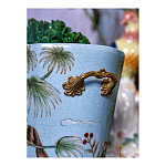 Кашпо из голубого фарфора с бронзовыми элементами Blue Garden варинант исполнения - 6 | Loft Concept в Липецке