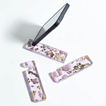 Подставка для телефона из эпоксидной смолы с цветами розовая Epoxy Flowers Phone Stand Pink варинант исполнения - 3 | Loft Concept в Липецке