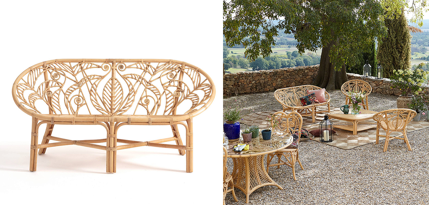 Уличный диван из ротанга Wicker Pattern Sofa Уличный диван из ротанга Wicker Pattern Sofa - Loft-Concept в Липецке