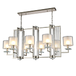 Люстра прямоугольной формы с 8-ю цилиндрическими плафонами из стекла Laurent варинант исполнения - 2 | Loft Concept в Липецке