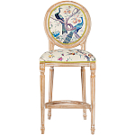 Барный стул из массива бука с изображением птиц и цветов  Beige Green Chinoiserie Garden Chair варинант исполнения - 1 | Loft Concept в Липецке