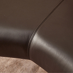 Кушетка с деревянным каркасом и сиденьем из коричневой натуральной кожи Moon Walnut Furniture варинант исполнения - 2 | Loft Concept в Липецке