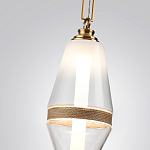 Подвесной светильник со стеклянным плафоном и декоративной вставкой из текстурного камня Tectona  варинант исполнения - 5 | Loft Concept в Липецке