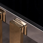 Консоль в современном стиле с черной стекляной столешницей Console with Black Glass варинант исполнения - 2 | Loft Concept в Липецке