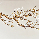 Люстра в виде золотой ветки с цветами Glass Flower Pendant Light варинант исполнения - 7 | Loft Concept в Липецке