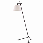 Торшер с черным наклонным корпусом и конусовидным абажуром Black Tripod варинант исполнения - 4 | Loft Concept в Липецке