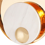 Бра с круглым плафоном из белого мрамора и золотистым металлическим обрамлением  Ginger & Jagger варинант исполнения - 2 | Loft Concept в Липецке