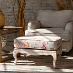 Мягкая банкетка из массива бука серая с растительным орнаментом Raffael Grey Floral Banquette варинант исполнения - 5 | Loft Concept в Липецке