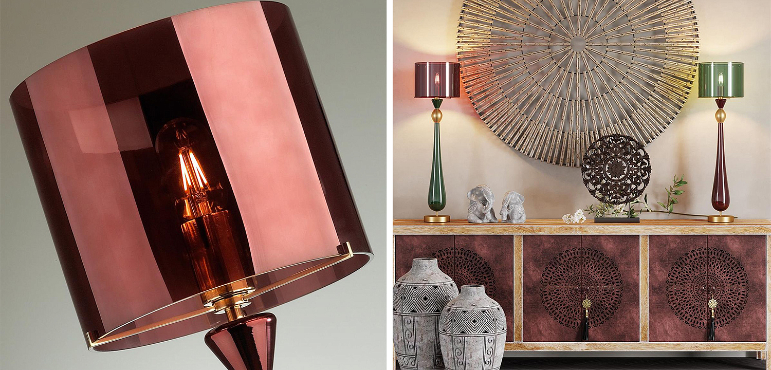Настольная лампа Roser Burgundy Table Lamp Настольная лампа Roser Burgundy Table Lamp - Loft-Concept в Липецке