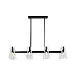 Люстра светодиодная с 8-ю прозрачными плафонами из акрила и стали Glass Cylinder Black варинант исполнения - 4 | Loft Concept в Липецке