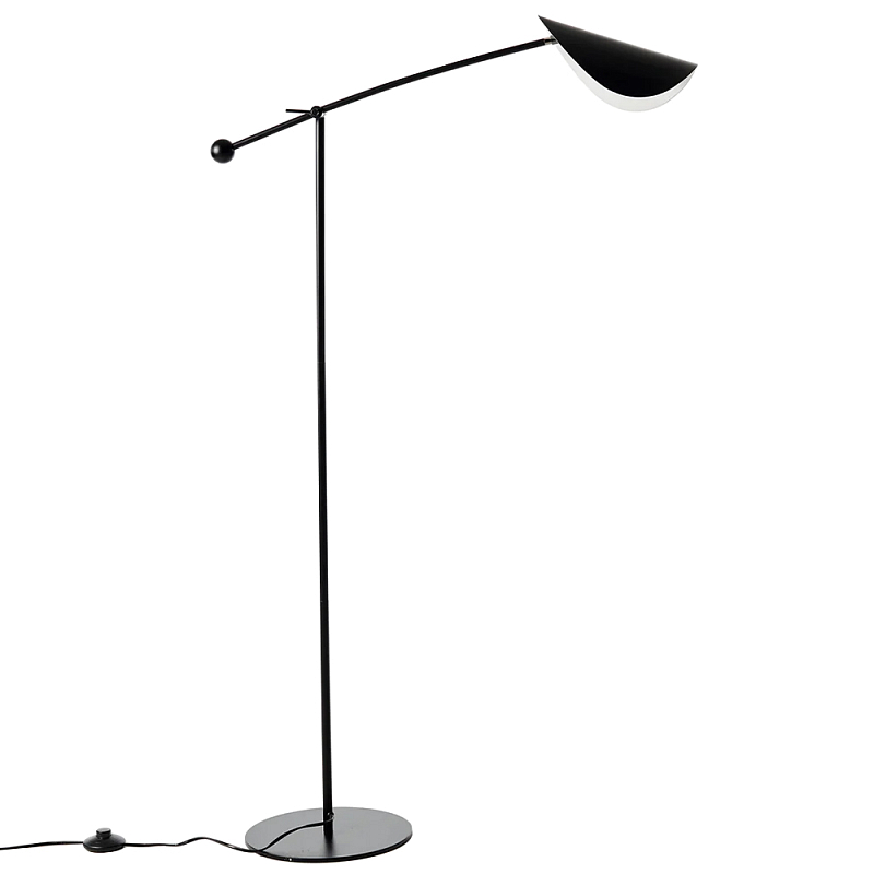 Торшер с поворотным плафоном Aracea Black Floor Lamp Черный Торшер с поворотным плафоном Aracea Black Floor Lamp Черный в Липецке | Loft Concept