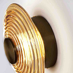 Бра с рельефным круглым плафоном янтарного цвета Savio Glass Disc Light варинант исполнения - 2 | Loft Concept в Липецке