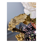 Ваза из фарфора черная с цветочной росписью и бронзовыми элементами Spring Garden варинант исполнения - 4 | Loft Concept в Липецке