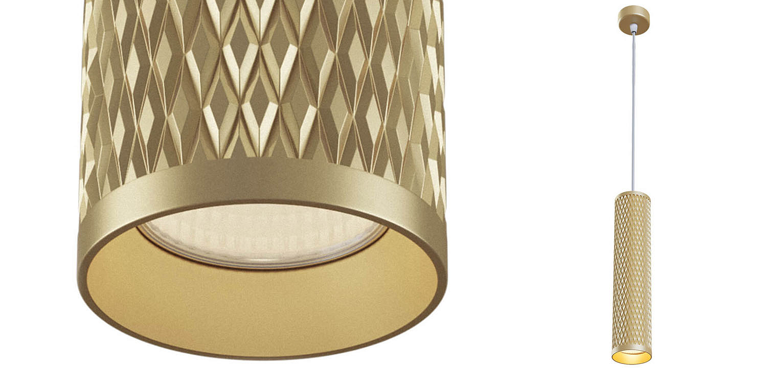 Подвесной светильник Trumpet tube gold rhombus Подвесной светильник Trumpet tube gold rhombus - Loft-Concept в Липецке