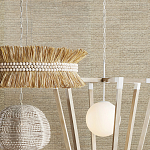 Подвесной светильник в форме купола с декором из круглых деревянных бусин White Wooden Beads Chandelier варинант исполнения - 5 | Loft Concept в Липецке