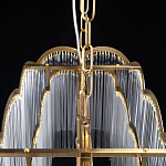 Люстра прямоугольная на цепях с прозрачными трубками и волнистым краем Nembus варинант исполнения - 10 | Loft Concept в Липецке