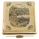 Портсигар на 20 сигарет с гравировкой природы в подарочной коробке Metal Cigarettes Cases варинант исполнения - 1 | Loft Concept в Липецке