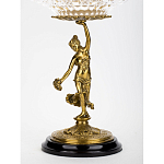 Чаша стеклянная прозрачная на бронзовой подставке с фигуркой девушки Eden Garden варинант исполнения - 2 | Loft Concept в Липецке