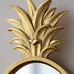 Зеркало овальной формы с золотистой рамкой и декоративной верхушкой в виде ананаса Pineapple Shine  варинант исполнения - 3 | Loft Concept в Липецке