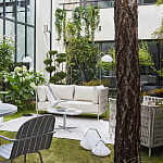 Диван садовый с плетеными ремешками и спинкой  Kleo варинант исполнения - 8 | Loft Concept в Липецке