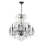 Люстра с хрустальными подвесками и металлическим основанием Диаметр 80 см Rococo Iron & Crystal Chandelier варинант исполнения - 1 | Loft Concept в Липецке