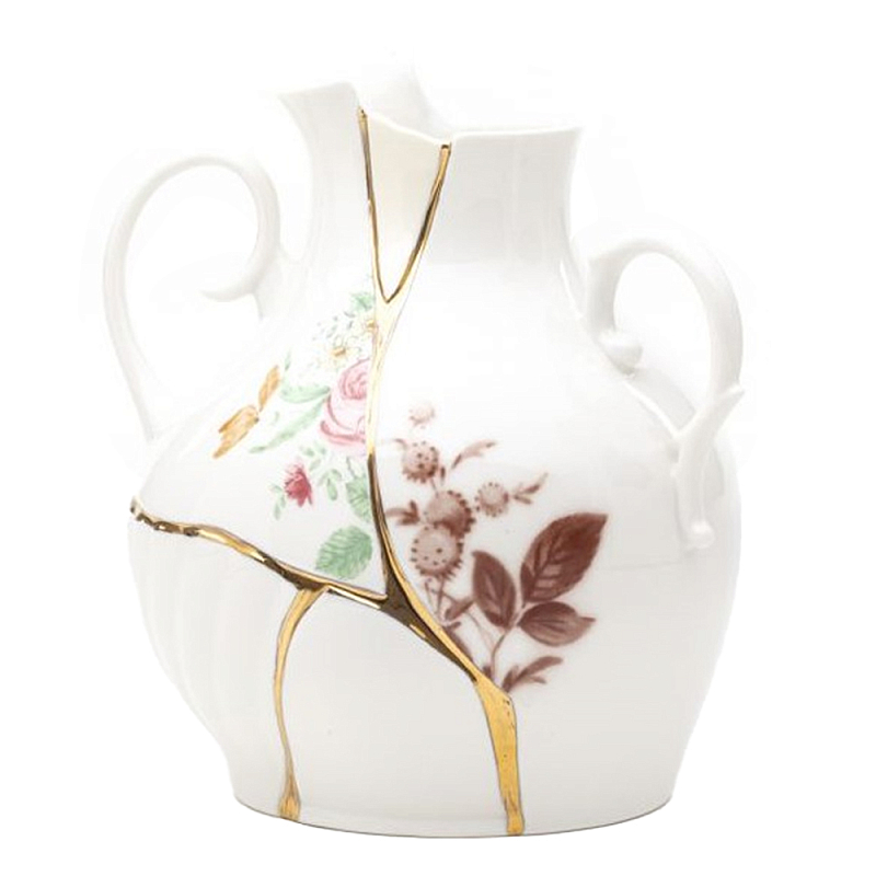 Ваза Seletti Kintsugi Белый Золотой Ваза Seletti Kintsugi Белый Золотой в Липецке | Loft Concept