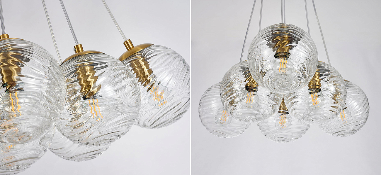 Люстра Perforated Glass Bubbles 6 ламп Люстра Perforated Glass Bubbles 6 ламп - Loft-Concept в Липецке