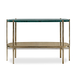 Консоль овальной формы золотая с полкой для хранения Craig варинант исполнения - 1 | Loft Concept в Липецке