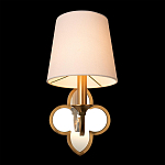 Бра с белым текстильным абажуром и декоративным основанием в виде четырехлистника с зеркальной вставкой Vitorino варинант исполнения - 19 | Loft Concept в Липецке