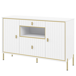 Консоль белая с двумя дверцами и ящиками Antique Order