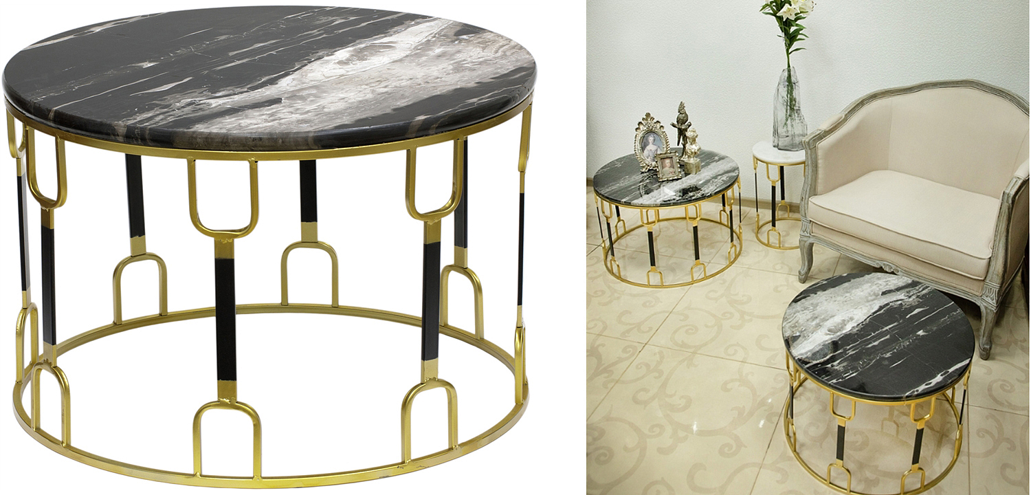 Приставной стол Dorius Side Table black marble Приставной стол Dorius Side Table black marble - Loft-Concept в Липецке