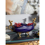 Чаша темно-синяя фарфоровая с бронзовыми ручками в виде ангелов Eden Garden варинант исполнения - 3 | Loft Concept в Липецке