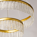 Люстра двухъярусная с золотого цвета и прозрачными подвесками Pettico варинант исполнения - 9 | Loft Concept в Липецке