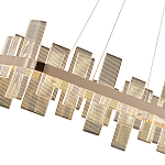 Люстра подвесная прямоугольная с рифлёными прозрачными элементами и золотым основанием Aurea Vista варинант исполнения - 2 | Loft Concept в Липецке