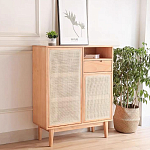 Комод с плетеными дверками и открытой нишей  с ящиком Dora Sideboard варинант исполнения - 2 | Loft Concept в Липецке