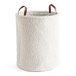 Корзина для белья из ткани букле Boucle Organizers Round варинант исполнения - 1 | Loft Concept в Липецке