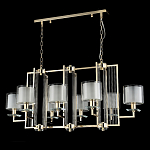 Люстра прямоугольной формы с 8-ю цилиндрическими плафонами из стекла Laurent варинант исполнения - 8 | Loft Concept в Липецке