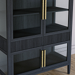 Витрина Primo со стеклянными фасадами и 2 ящиками Черный дуб варинант исполнения - 3 | Loft Concept в Липецке