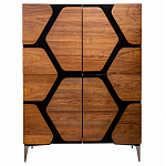 Высокий комод с узором из шпона на фасаде Sahara варинант исполнения - 1 | Loft Concept в Липецке