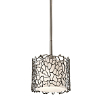 Подвесной светильник с цилиндрическим белым плафоном с ажурным узором цвета олово Kichler варинант исполнения - 1 | Loft Concept в Липецке