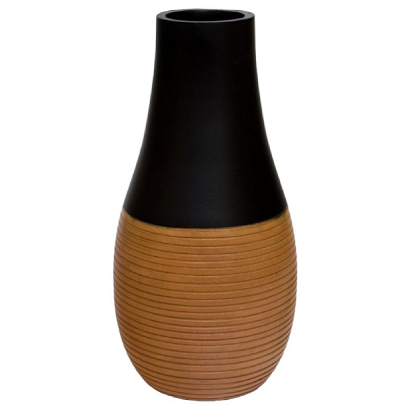 Ваза деревянная Vase of Thailand 1 Черный Светло-коричневый  в Липецке | Loft Concept 