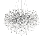 Люстра подвесная с прозрачными стеклянными подвесками в форме капель Диаметр 80 см Droplet Chandelier варинант исполнения - 7 | Loft Concept в Липецке