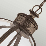 Подвесной светильник бронзового цвета с прозрачным стеклянным плафоном в форме шара в индустриальном стиле на цепи 4 лампы Feiss варинант исполнения - 5 | Loft Concept в Липецке