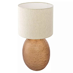 Настольная лампа с тканевым бежевым абажуром на овальном основании Beige Lampshade on Oval Base варинант исполнения - 1 | Loft Concept в Липецке