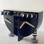 Дизайнерский комод полукруглый черный с 3-мя фактурным ящиками Occasion варинант исполнения - 2 | Loft Concept в Липецке