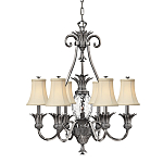 Люстра с 7-ю кремовыми текстильными абажурами Hinkley варинант исполнения - 1 | Loft Concept в Липецке
