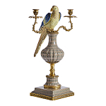 Подсвечникв образе попугая из фарфора с бронзовыми элементами Eden Garden варинант исполнения - 1 | Loft Concept в Липецке